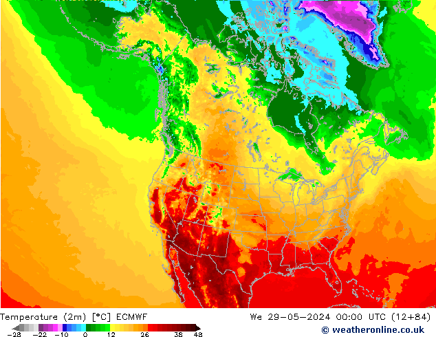 карта температуры ECMWF ср 29.05.2024 00 UTC