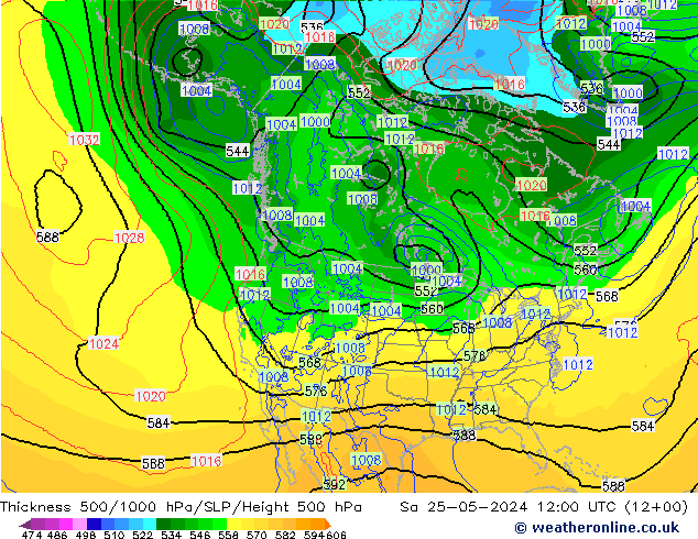 500-1000 hPa Kalınlığı ECMWF Cts 25.05.2024 12 UTC