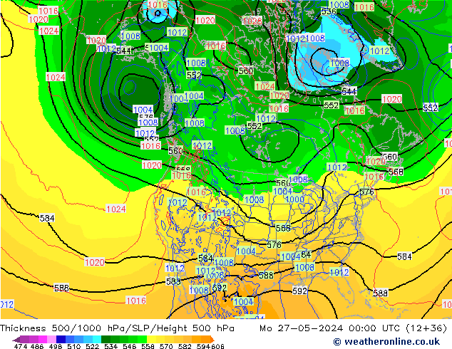 Thck 500-1000hPa ECMWF  27.05.2024 00 UTC