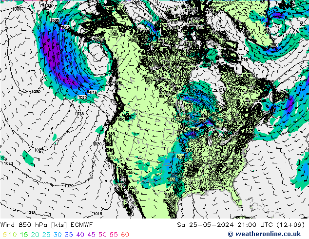 Wind 850 hPa ECMWF Sa 25.05.2024 21 UTC