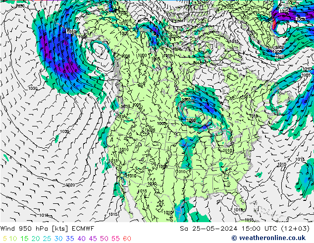 Wind 950 hPa ECMWF Sa 25.05.2024 15 UTC