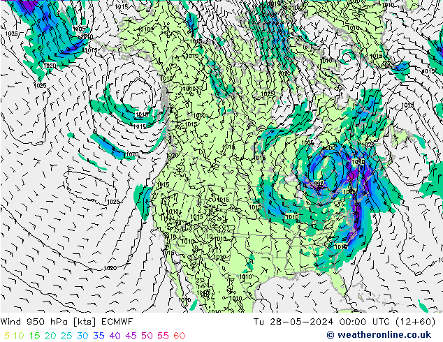 Rüzgar 950 hPa ECMWF Sa 28.05.2024 00 UTC