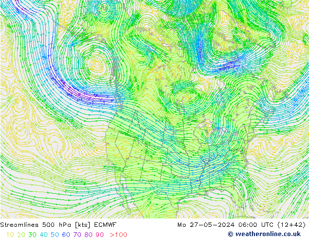 Stromlinien 500 hPa ECMWF Mo 27.05.2024 06 UTC