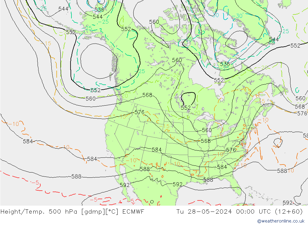 Z500/Rain (+SLP)/Z850 ECMWF Ter 28.05.2024 00 UTC