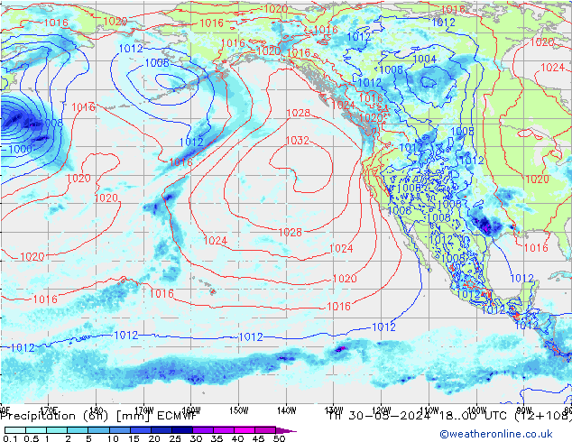 Z500/Rain (+SLP)/Z850 ECMWF  30.05.2024 00 UTC