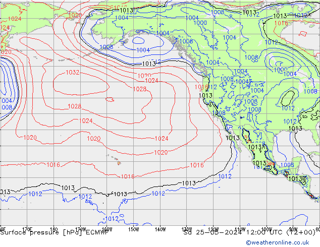 Atmosférický tlak ECMWF So 25.05.2024 12 UTC