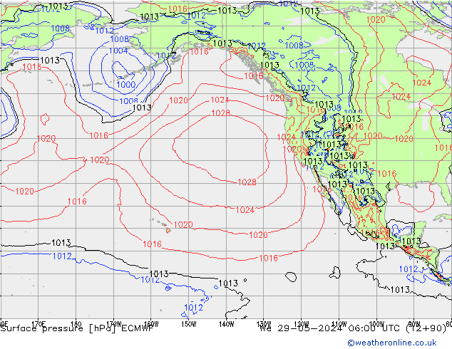 Atmosférický tlak ECMWF St 29.05.2024 06 UTC