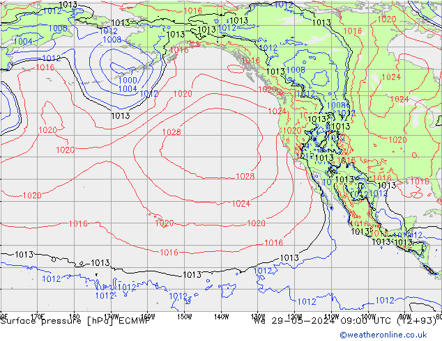 Bodendruck ECMWF Mi 29.05.2024 09 UTC