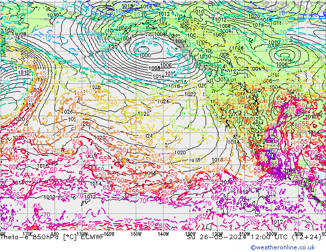 Theta-e 850hPa ECMWF Su 26.05.2024 12 UTC