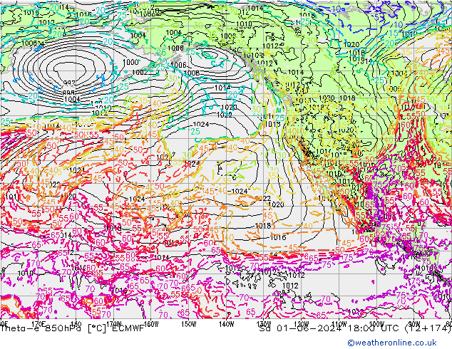 Theta-e 850hPa ECMWF Cts 01.06.2024 18 UTC