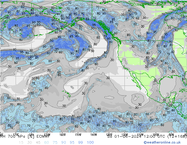 RH 700 hPa ECMWF So 01.06.2024 12 UTC