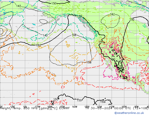 Z500/Rain (+SLP)/Z850 ECMWF  30.05.2024 00 UTC