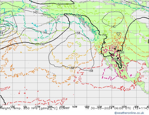 Z500/Rain (+SLP)/Z850 ECMWF Qui 30.05.2024 06 UTC