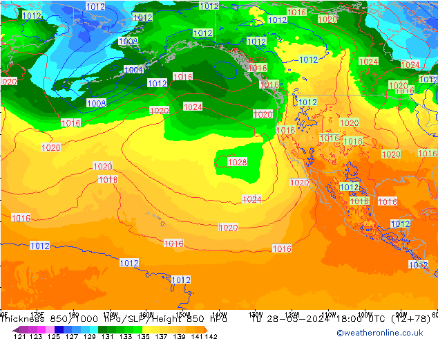 Schichtdicke 850-1000 hPa ECMWF Di 28.05.2024 18 UTC