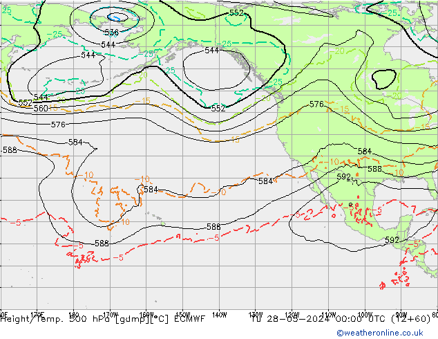 Z500/Rain (+SLP)/Z850 ECMWF  28.05.2024 00 UTC