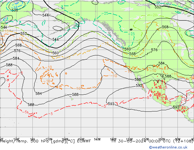 Z500/Rain (+SLP)/Z850 ECMWF  30.05.2024 00 UTC