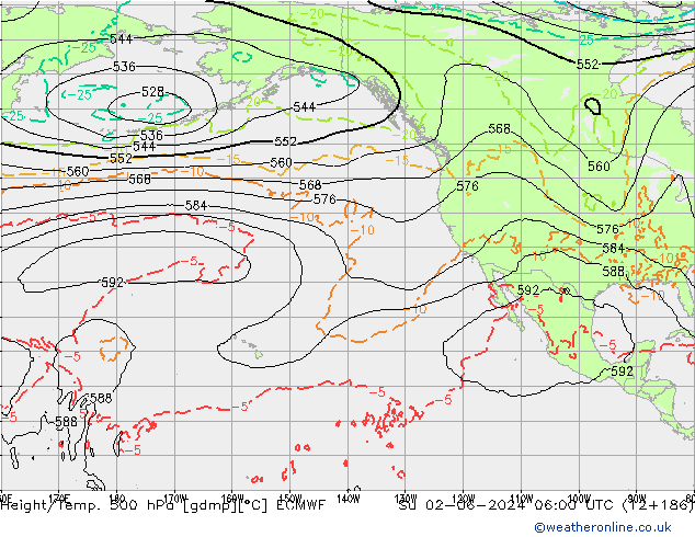 Z500/Rain (+SLP)/Z850 ECMWF Вс 02.06.2024 06 UTC