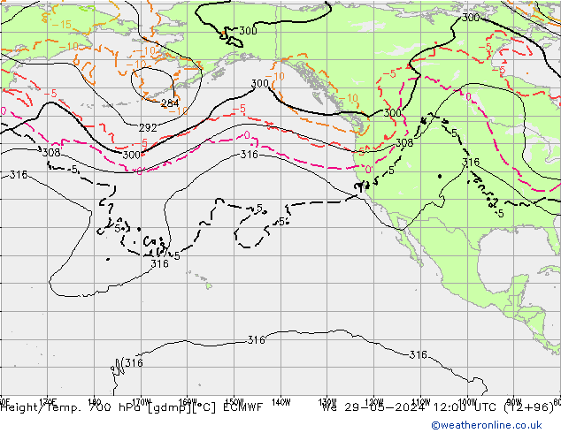 Height/Temp. 700 гПа ECMWF ср 29.05.2024 12 UTC