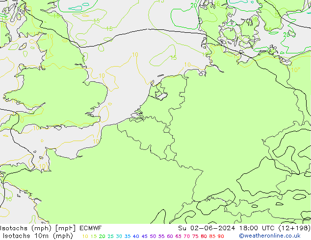 Isotachs (mph) ECMWF dom 02.06.2024 18 UTC