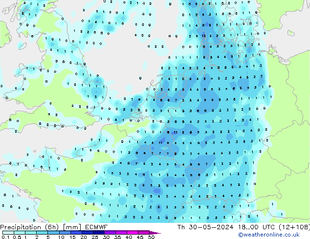 Z500/Yağmur (+YB)/Z850 ECMWF Per 30.05.2024 00 UTC