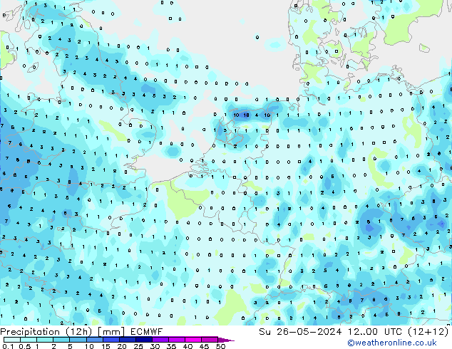 opad (12h) ECMWF nie. 26.05.2024 00 UTC