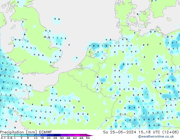 降水 ECMWF 星期六 25.05.2024 18 UTC