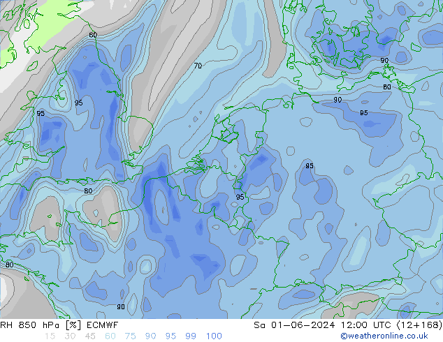 RH 850 hPa ECMWF  01.06.2024 12 UTC