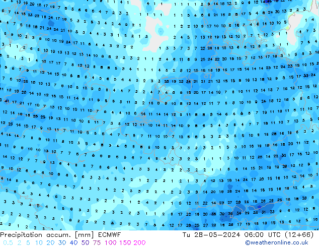 Nied. akkumuliert ECMWF Di 28.05.2024 06 UTC