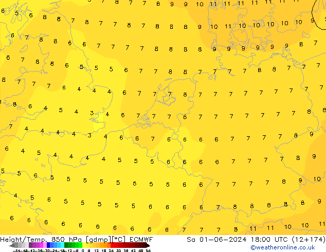 Z500/Rain (+SLP)/Z850 ECMWF sam 01.06.2024 18 UTC