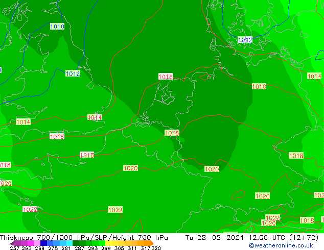 700-1000 hPa Kalınlığı ECMWF Sa 28.05.2024 12 UTC