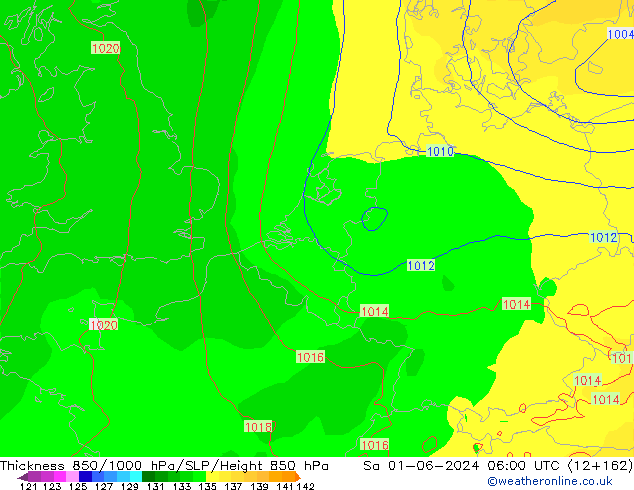 Thck 850-1000 hPa ECMWF  01.06.2024 06 UTC