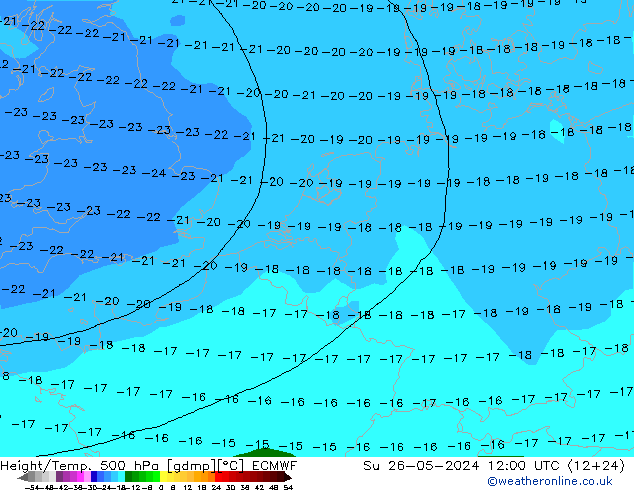 Z500/Rain (+SLP)/Z850 ECMWF dom 26.05.2024 12 UTC