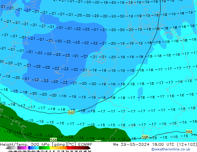 Z500/Rain (+SLP)/Z850 ECMWF St 29.05.2024 18 UTC