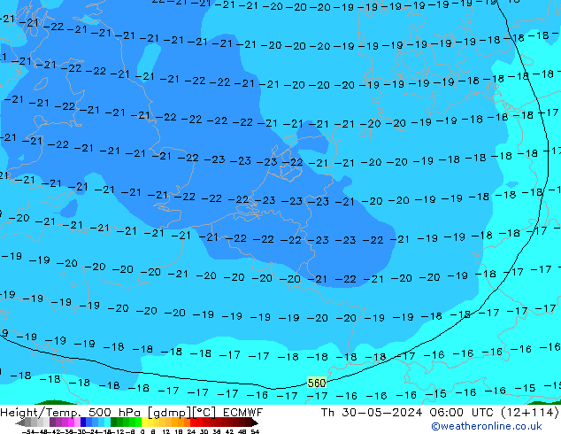 Z500/Yağmur (+YB)/Z850 ECMWF Per 30.05.2024 06 UTC