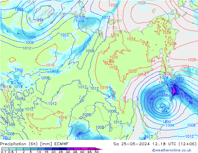 Z500/Yağmur (+YB)/Z850 ECMWF Cts 25.05.2024 18 UTC