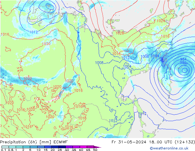 Z500/Regen(+SLP)/Z850 ECMWF vr 31.05.2024 00 UTC