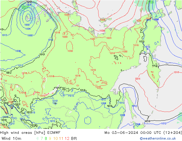 High wind areas ECMWF Seg 03.06.2024 00 UTC