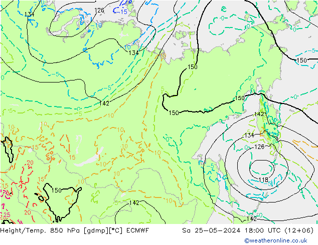 Z500/Yağmur (+YB)/Z850 ECMWF Cts 25.05.2024 18 UTC