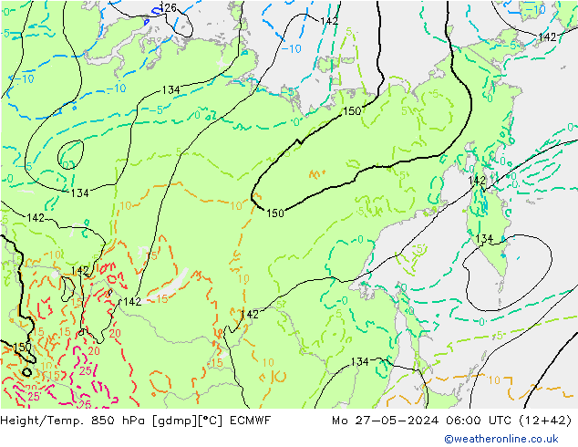 Z500/Rain (+SLP)/Z850 ECMWF пн 27.05.2024 06 UTC