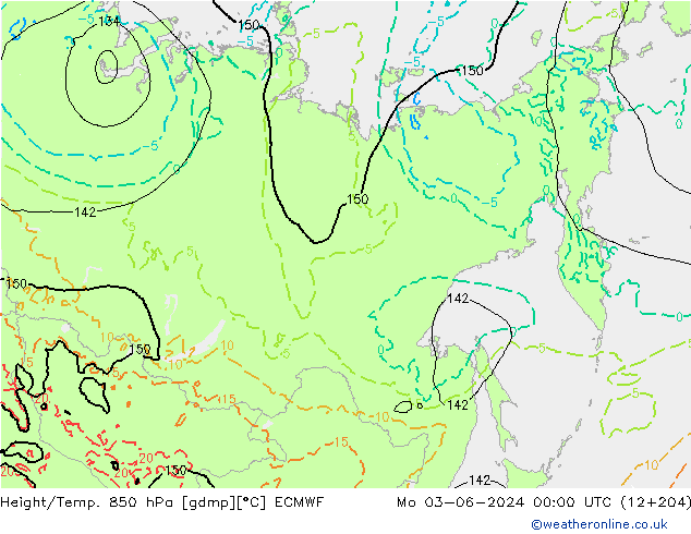 Z500/Rain (+SLP)/Z850 ECMWF Po 03.06.2024 00 UTC