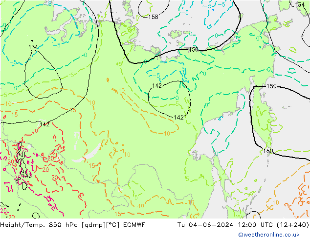 Geop./Temp. 850 hPa ECMWF mar 04.06.2024 12 UTC