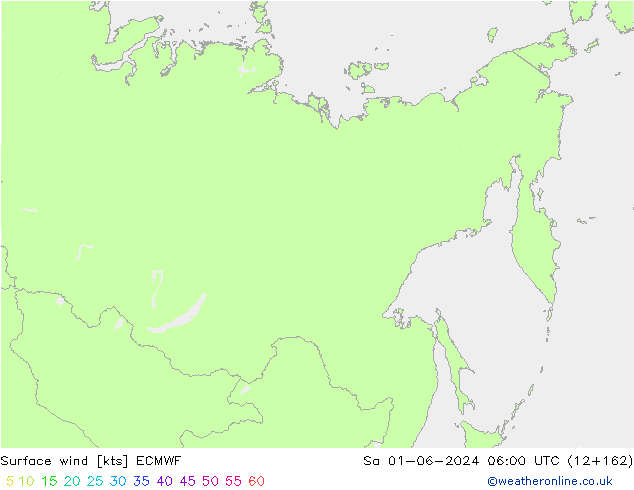 Vent 10 m ECMWF sam 01.06.2024 06 UTC