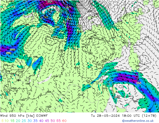  950 hPa ECMWF  28.05.2024 18 UTC