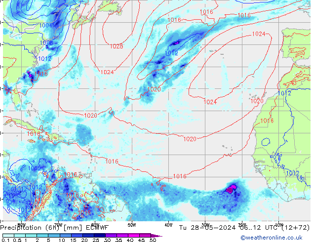 Z500/Rain (+SLP)/Z850 ECMWF Ter 28.05.2024 12 UTC