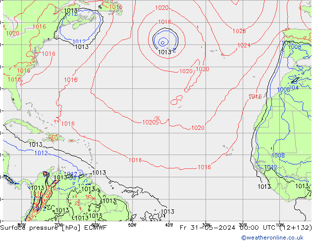 pression de l'air ECMWF ven 31.05.2024 00 UTC