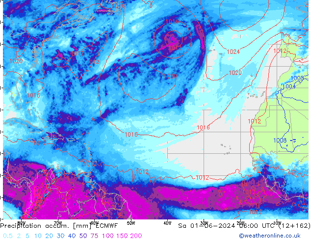 Totale neerslag ECMWF za 01.06.2024 06 UTC