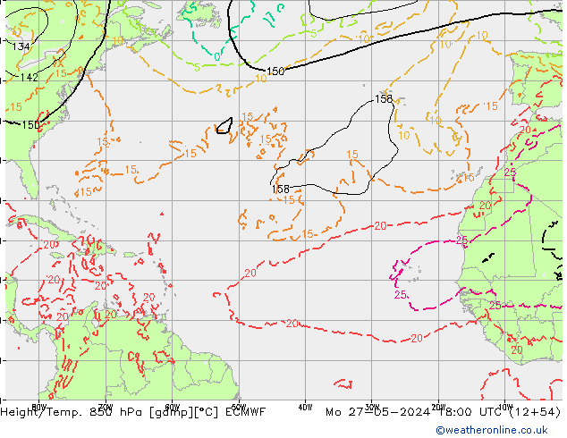 Z500/Rain (+SLP)/Z850 ECMWF pon. 27.05.2024 18 UTC