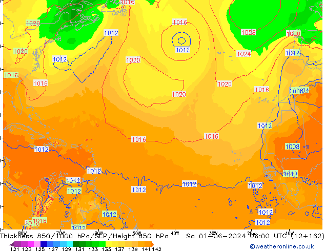 Thck 850-1000 hPa ECMWF So 01.06.2024 06 UTC