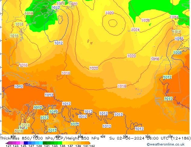 Thck 850-1000 hPa ECMWF  02.06.2024 06 UTC