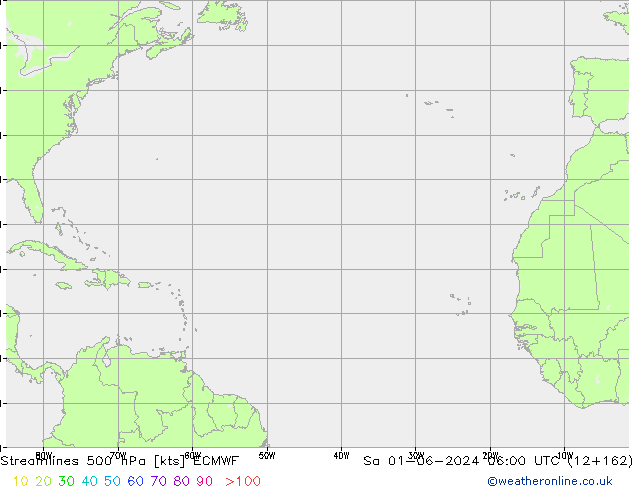 Streamlines 500 hPa ECMWF So 01.06.2024 06 UTC